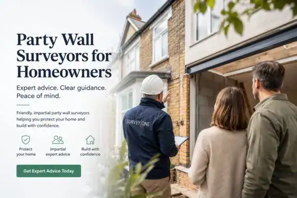 Image of couple with Party wall survey from Survey One Surbiton